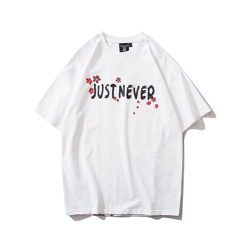 Streetwear Hip Hop T Shirt Men Harajuku Japanese Short Sleeve Tshirt Summer Casual Crane Cherry Floral T-Shirt