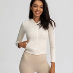 Seamless Yoga Hoodie – Women’s Long Sleeve Zipper Workout Jacket