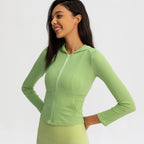 Seamless Yoga Hoodie – Women’s Long Sleeve Zipper Workout Jacket