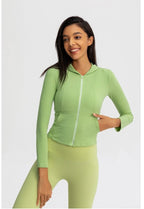 Seamless Yoga Hoodie – Women’s Long Sleeve Zipper Workout Jacket