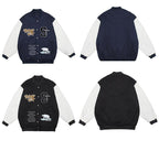 Varsity Patchwork Jacket – Embroidered High Street College Style Winter Coat